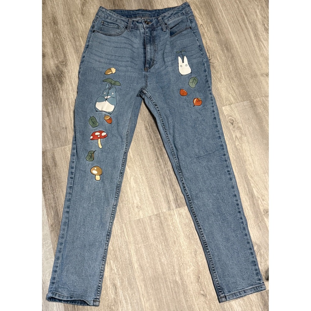 Hot Topic Studio Ghibli My Neighbor Totoro Jeans Womens Size 7 Denim Embroidered
